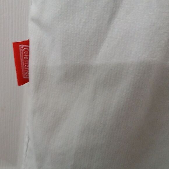 Coleman lightweight light gray  vented multi pocket button down shirt Sz L EUC - Picture 8 of 8